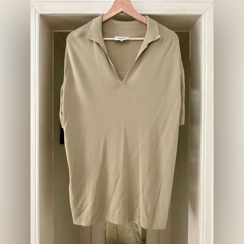 Nanushka Men’s Deep V Camp-Collar Shirt sz M